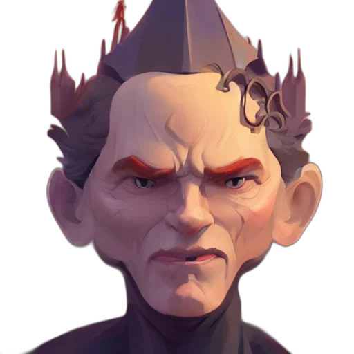 face, staff, crown, mask, concept art, fantasy art, pixel art, 3d render transparent PNG cut-out
