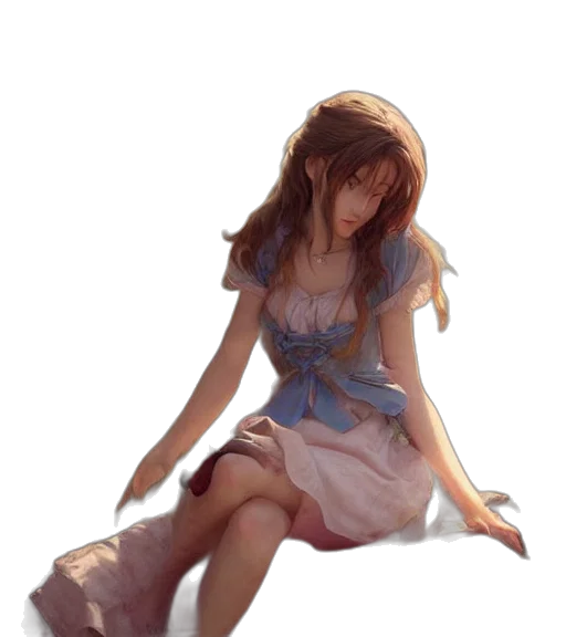 dress, face, creature, staff transparent PNG cut-out