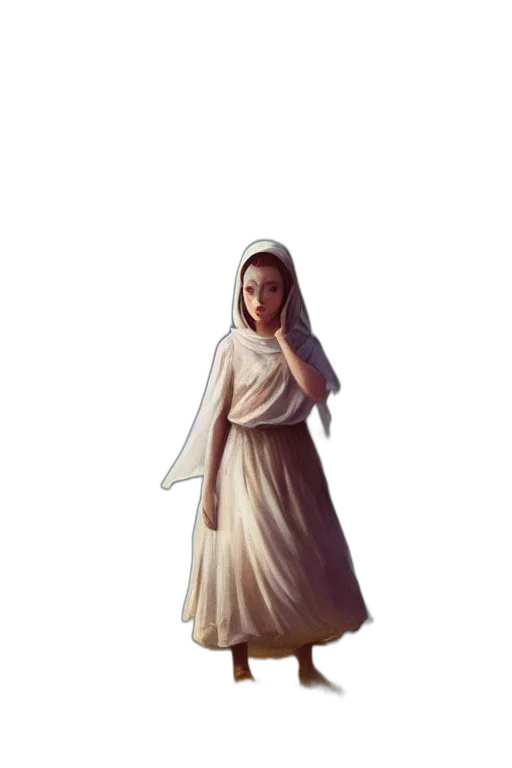 dress, staff, face, sword transparent PNG cut-out