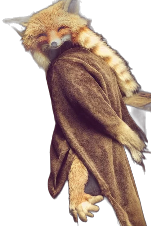 animal, creature, jacket, staff transparent PNG cut-out