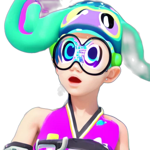 staff, hat, 3d render, vaporwave transparent PNG cut-out