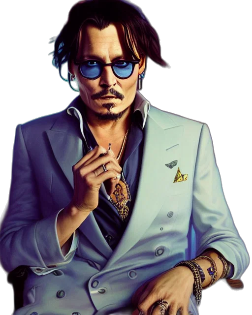 jacket, jewelry, face, photorealistic, cartoon, concept art, fantasy art, blue transparent PNG cut-out