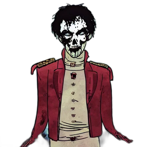 jacket, staff, face, mask, concept art, comic book art, cartoon, pixel art transparent PNG cut-out