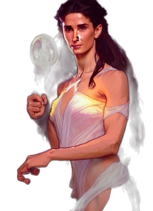 staff, dress, jewelry, face transparent PNG cut-out