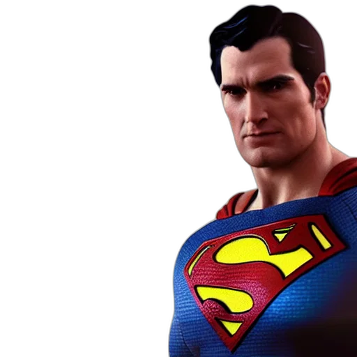 comic book art, concept art, 3d render, photorealistic, closeup, photograph, superman, wearing transparent PNG cut-out