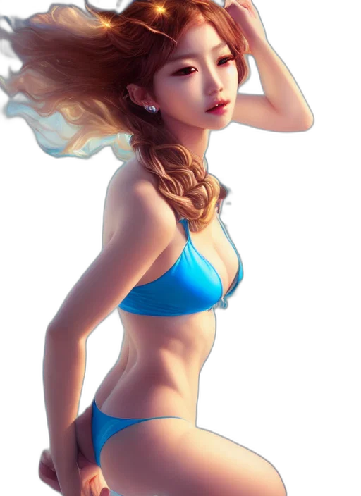 dress, staff, jewelry, hat, photorealistic, 3d render, fantasy art, concept art transparent PNG cut-out