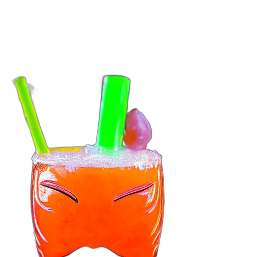mask, bottle, crown, staff, 3d render, vaporwave, photorealistic, neon transparent PNG cut-out
