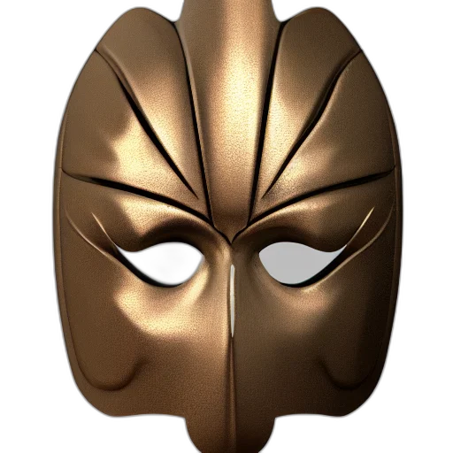 mask, crown, face, jewelry, 3d render, concept art, design, metal transparent PNG cut-out