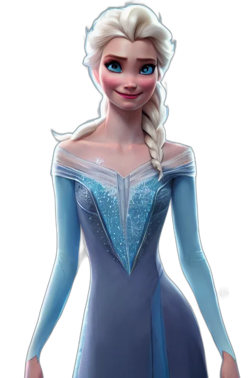 dress, face, concept art, fantasy art, cartoon, comic book art, blue, elsa transparent PNG cut-out