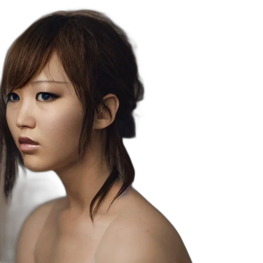 face, robot, hair, photorealistic, 3d render, concept art, oil painting, photoshoot transparent PNG cut-out