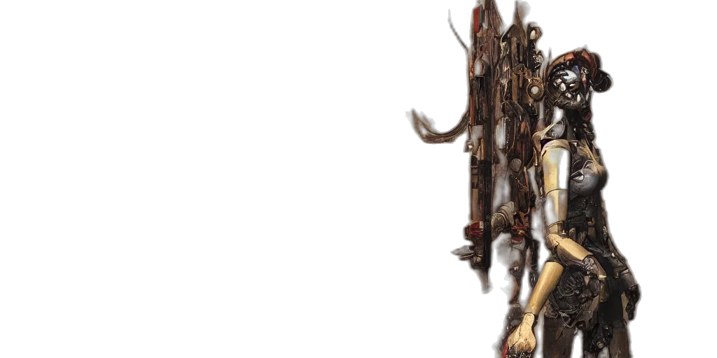 hair, staff, dragon, weapon transparent PNG cut-out