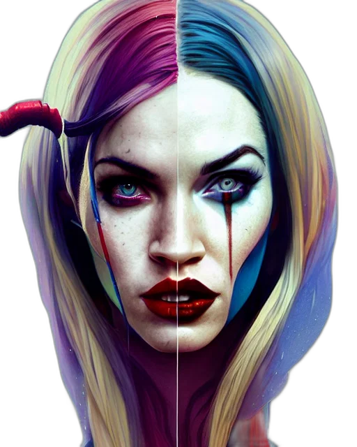 face, comic book art, fantasy art, concept art, photorealistic, colorful, dark, neon transparent PNG cut-out