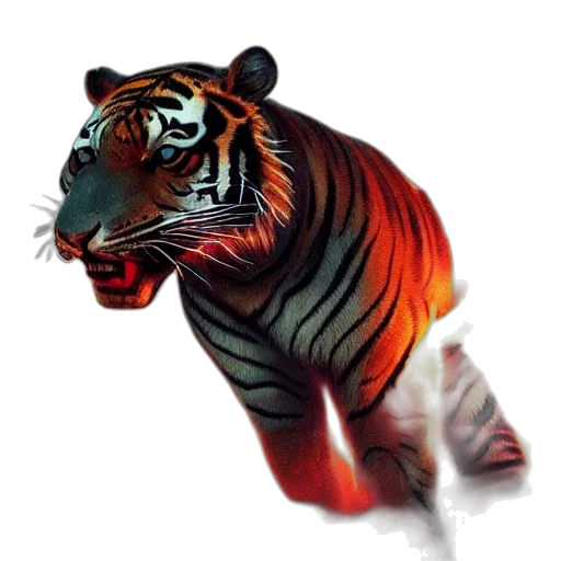 animal, creature, staff, 3d render, photorealistic, concept art, oil painting, tiger transparent PNG cut-out