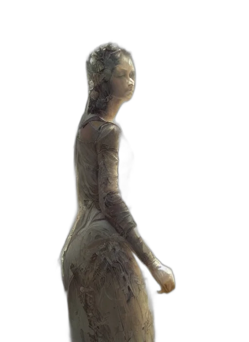 dress, staff, jewelry, hair transparent PNG cut-out