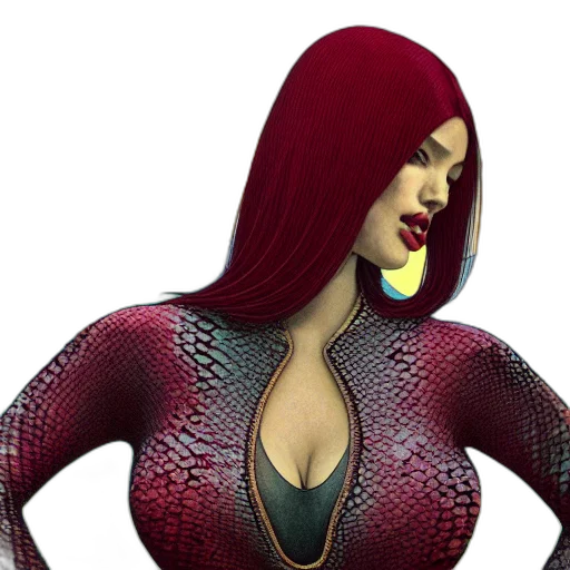 3d render, concept art, cyberpunk, fantasy art transparent PNG cut-out