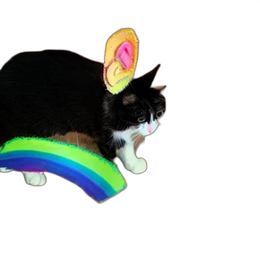 hat, animal, creature, staff, vaporwave, concept art, neon lights, poptart transparent PNG cut-out