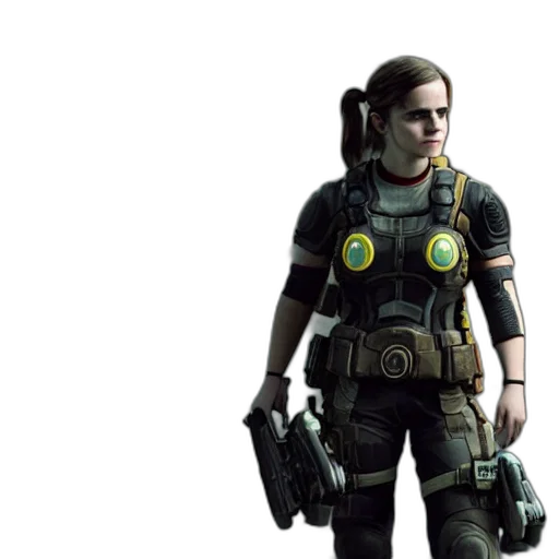 concept art, cyberpunk, 3d render, green transparent PNG cut-out