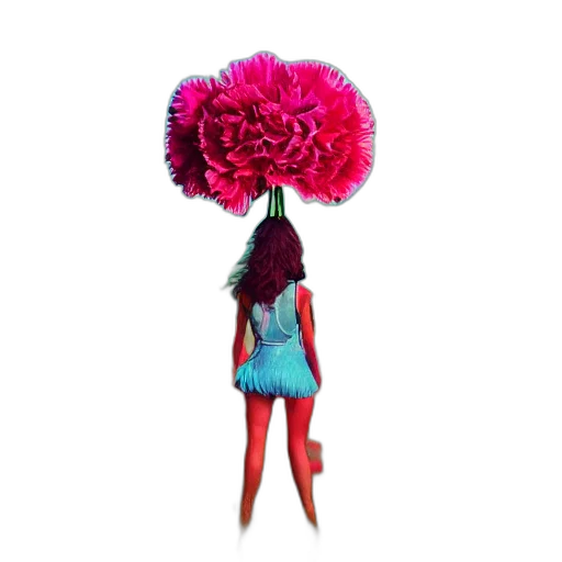 flower, umbrella, hair, dress transparent PNG cut-out
