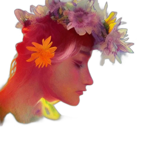 crown, flower, face, hat transparent PNG cut-out
