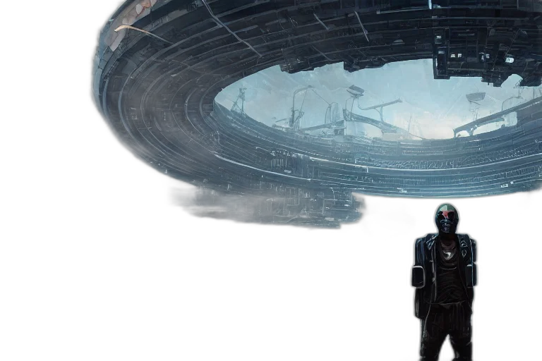 concept art, outer space, fog, sole transparent PNG cut-out
