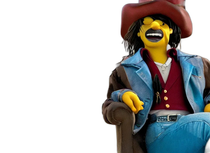 3d render, film, still, johnny, depp, simpsons, movie transparent PNG cut-out