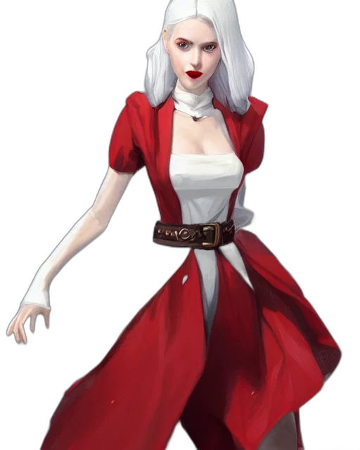 dress, staff, concept art, fantasy art, 3d render, pixel art, red, tall transparent PNG cut-out