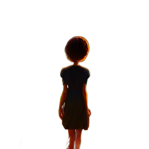 dress, robot, hair, staff transparent PNG cut-out