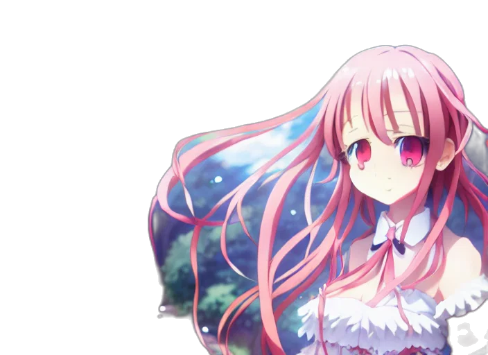 dress, flower, anime, pixel art transparent PNG cut-out
