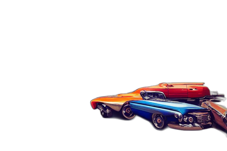 car, concept art, 3d render, comic book art, watercolor, shiny, retro, futuristic transparent PNG cut-out