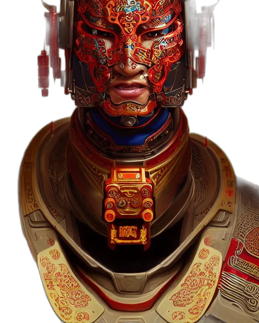 mask, robot, face, staff, concept art, photorealistic, 3d render, cyberpunk transparent PNG cut-out