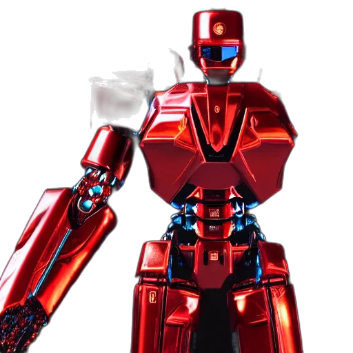 robot, 3d render, concept art, pixel art, red, shiny, ornate, boxing transparent PNG cut-out