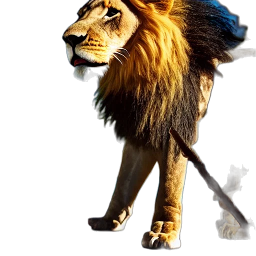 animal, crown, staff, creature, concept art, 3d render, photorealistic, fantasy art transparent PNG cut-out