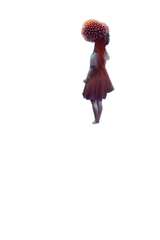 dress, staff, creature, hair, concept art, pixel art, 3d render, fantasy art transparent PNG cut-out