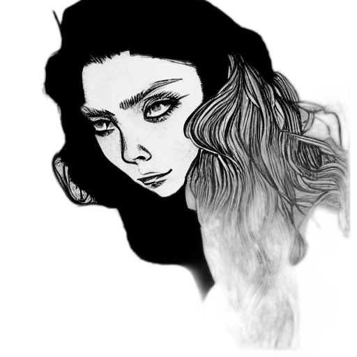 face, hair, mask, creature, fantasy art, comic book art, cartoon, photorealistic transparent PNG cut-out