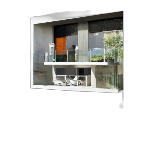 furniture, building, 3d render, photorealistic, monochrome, high-tech, house, iglino transparent PNG cut-out