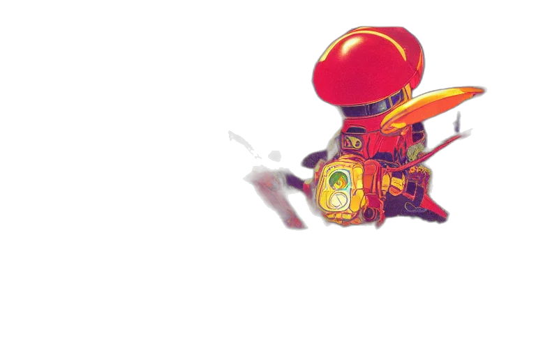 robot, weapon, dragon, mask, 3d render, concept art, photorealistic, outer space transparent PNG cut-out