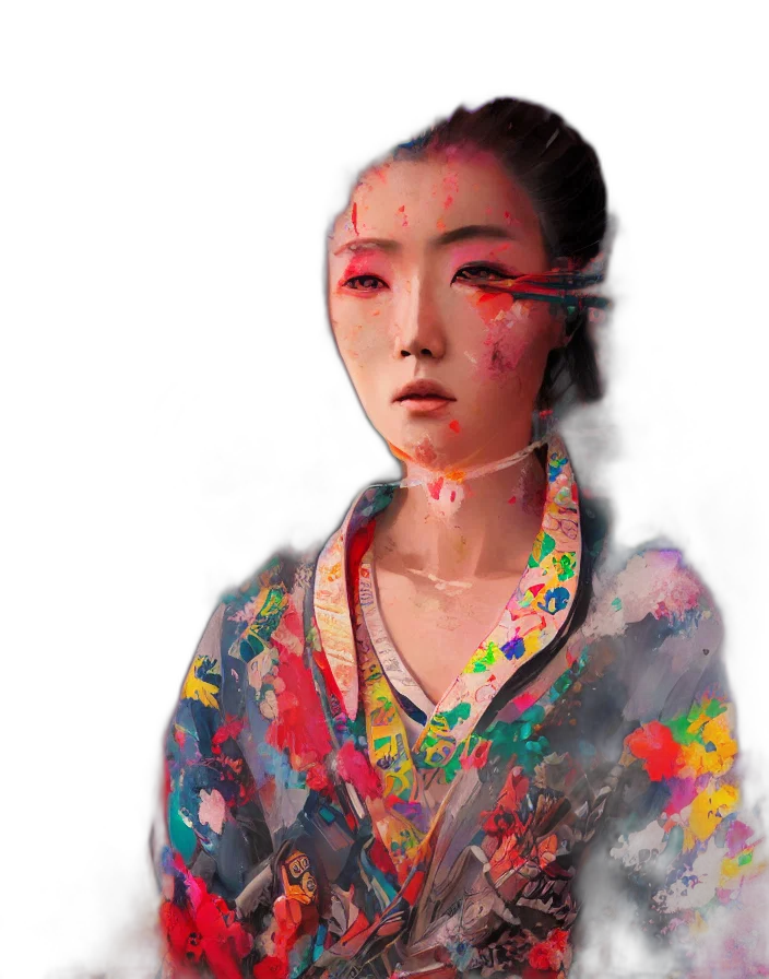 face, mask, dress, jewelry transparent PNG cut-out
