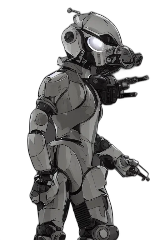 robot, weapon, mask, concept art transparent PNG cut-out