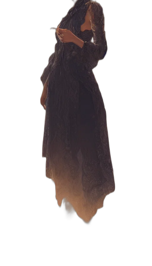 dress, jacket, staff, mask transparent PNG cut-out