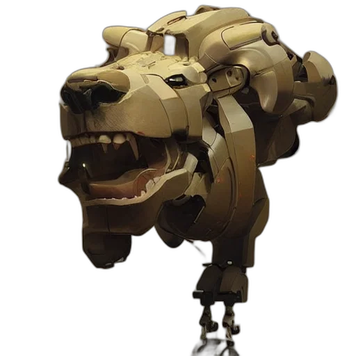 robot, animal, creature, mask, concept art, 3d render, fantasy art, robotic transparent PNG cut-out