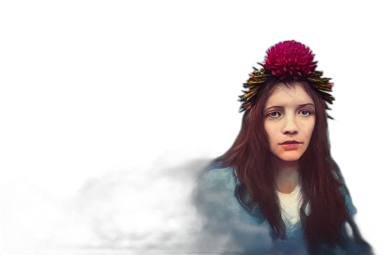 crown, hat, face, hair, photorealistic, fantasy art, concept art, watercolor transparent PNG cut-out