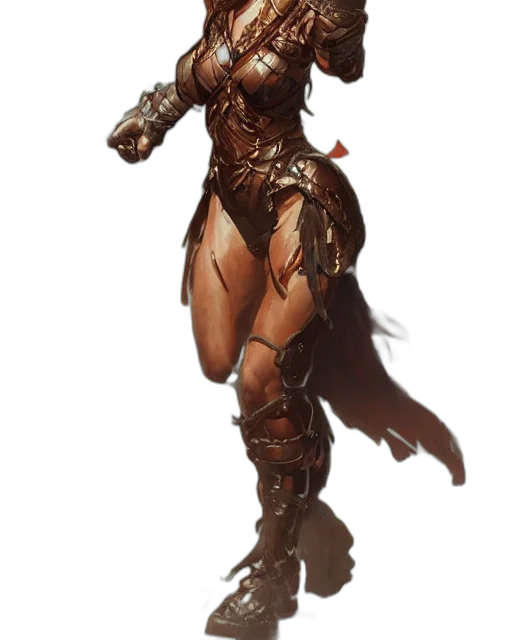 dress, dragon, weapon, concept art, fantasy art, 3d render, comic book art, earth tones transparent PNG cut-out