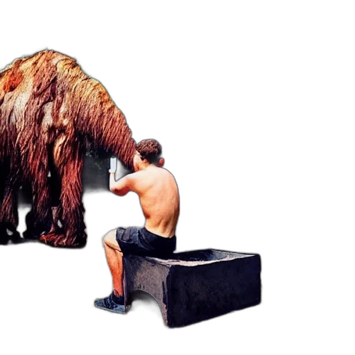 animal, creature, concept art, forest, color, photo, neanderthal, cloth transparent PNG cut-out
