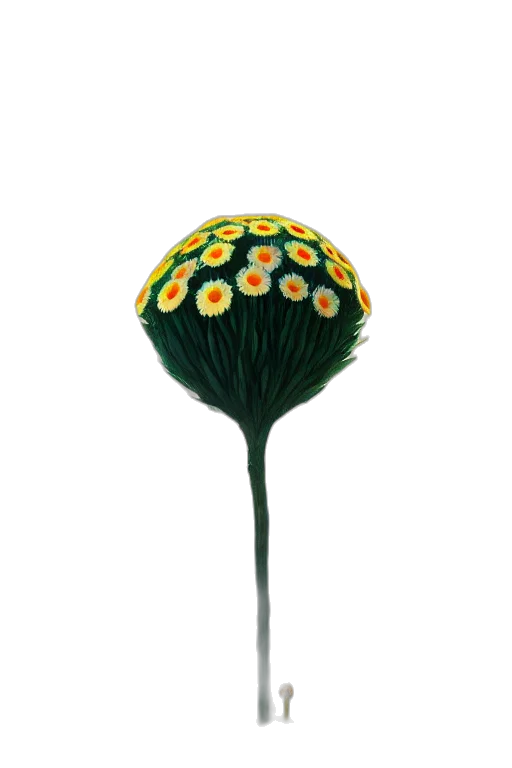 umbrella, flower, hat, crown, 3d render, photorealistic, concept art, fantasy art transparent PNG cut-out