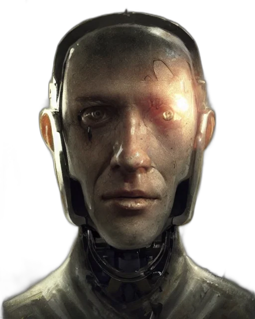 robot, face, mask, creature, cyberpunk, concept art, 3d render, photorealistic transparent PNG cut-out