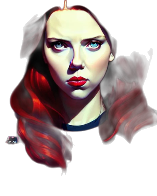 face, photorealistic, fantasy art, comic book art, concept art, neon lights, fire, outer space transparent PNG cut-out