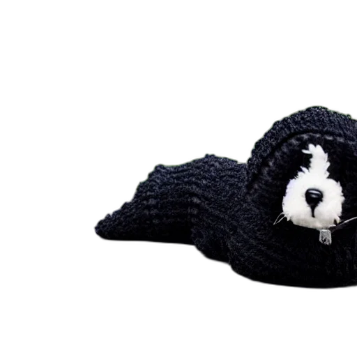 hat, crown, monochrome, closeup, photorealistic, illustration, knitted, bernedoodle transparent PNG cut-out