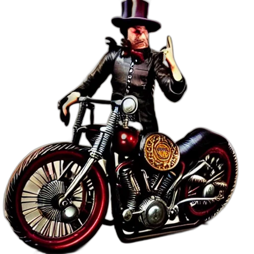 concept art, comic book art, photorealistic, pixel art, steampunk, harley, davidson transparent PNG cut-out
