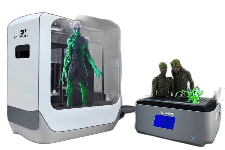 3d render, concept art, giant, printer transparent PNG cut-out