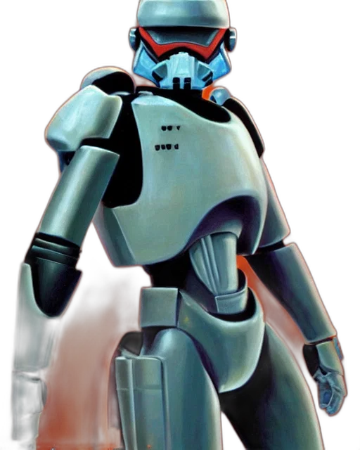 robot, weapon, concept art, 3d render, vaporwave, blue, box, art transparent PNG cut-out